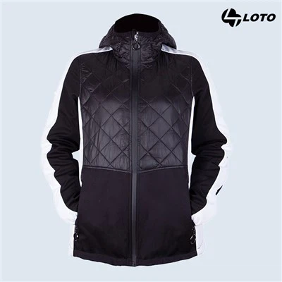 แจ็คเก็ตไฮบริดสีดําสําหรับผู้หญิง